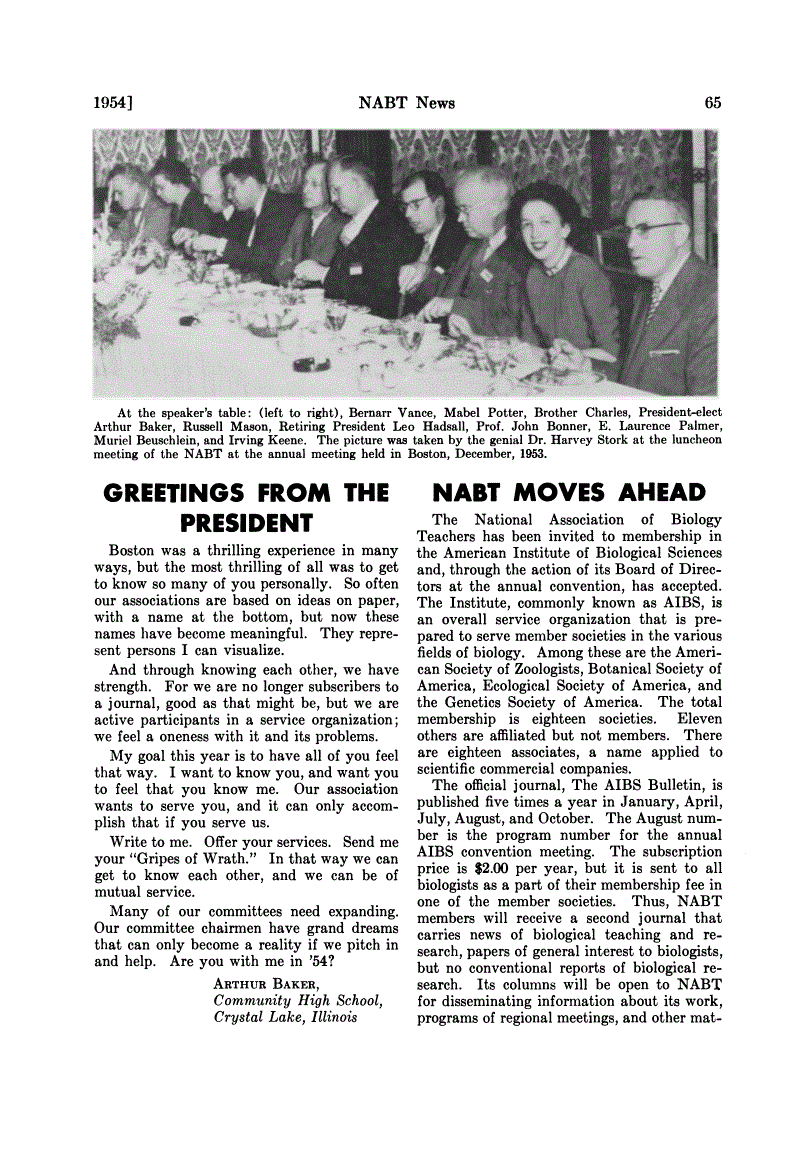 First page of NABT News