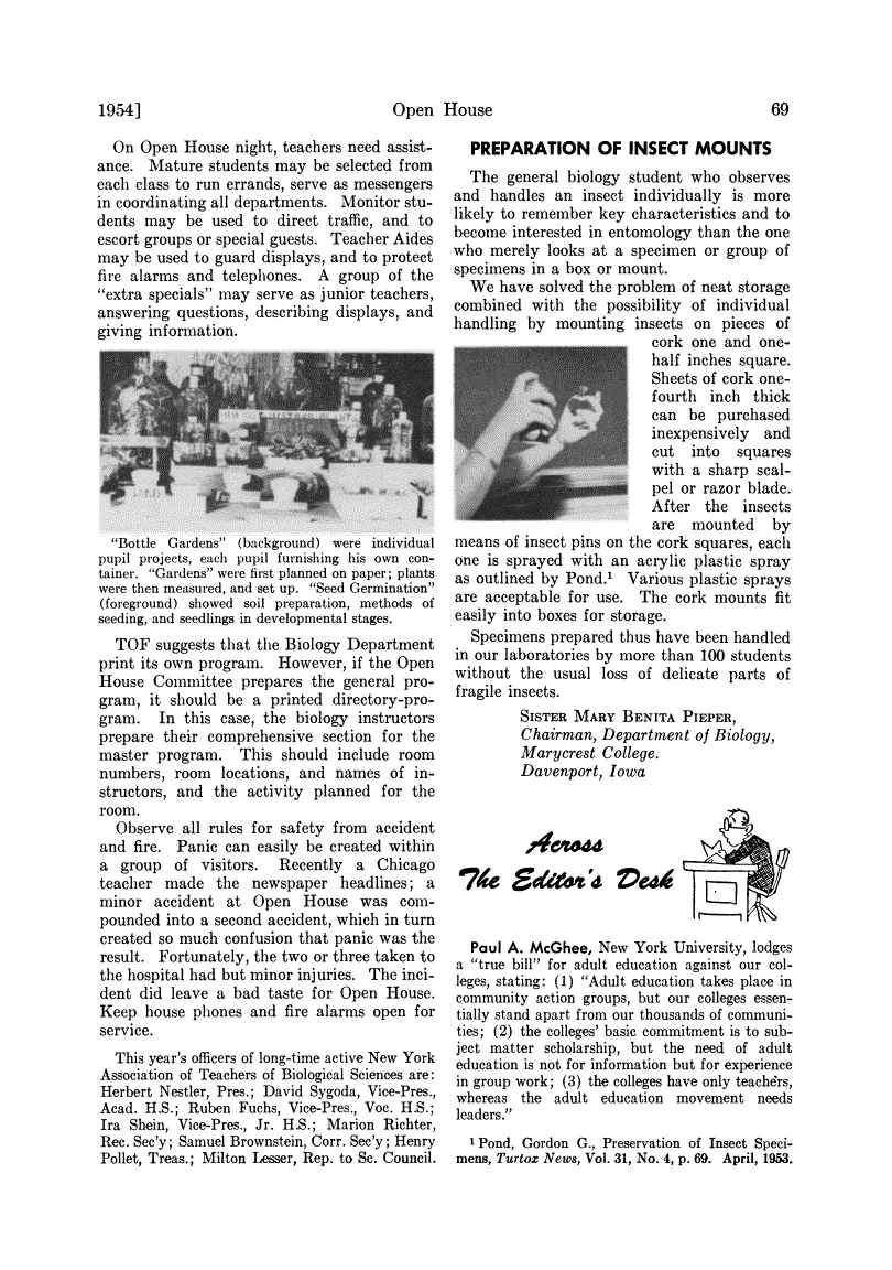 First page of Preparation of Insect Mounts