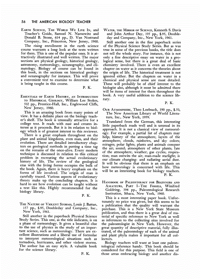 First page of Review: <italic>Water, the Mirror of Science</italic>, by Kenneth S. Davis and John Arthur Day