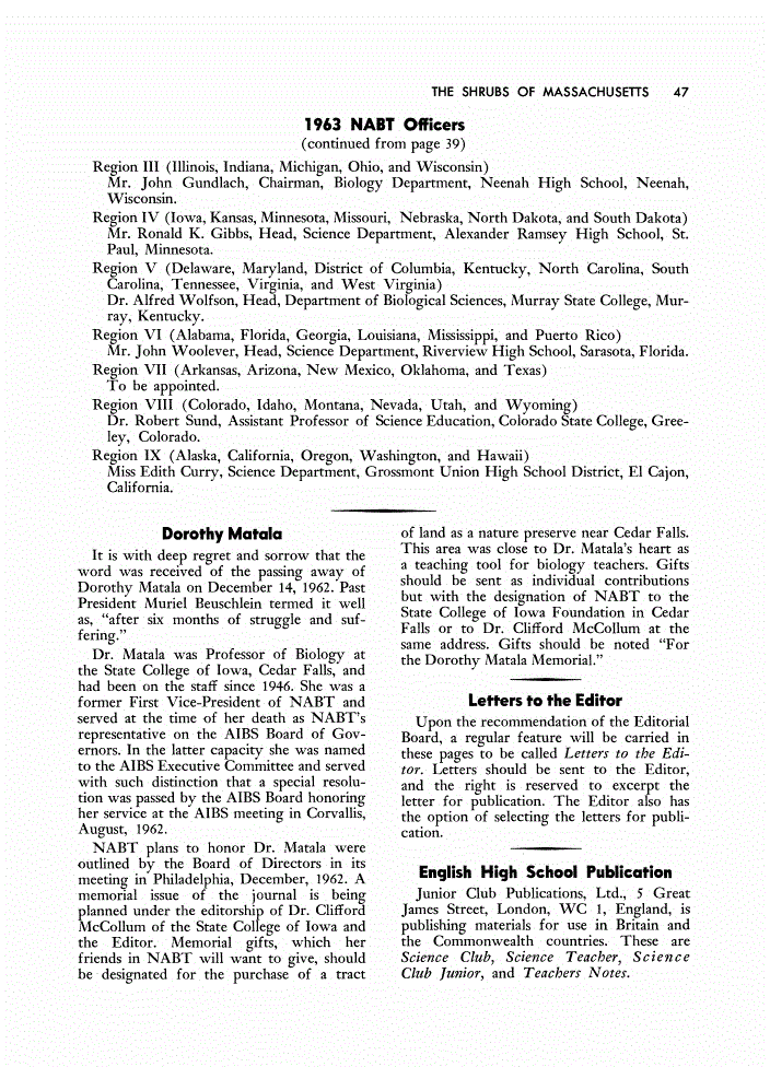 First page of Dorothy Matala