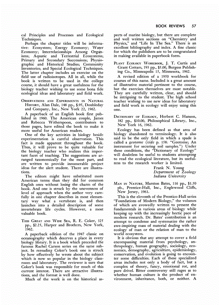 First page of Review: <italic>Observations and Experiments in Natural History</italic>, by Alan Dale