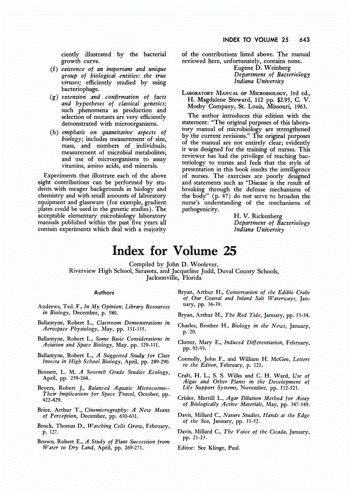First page of Volume Information