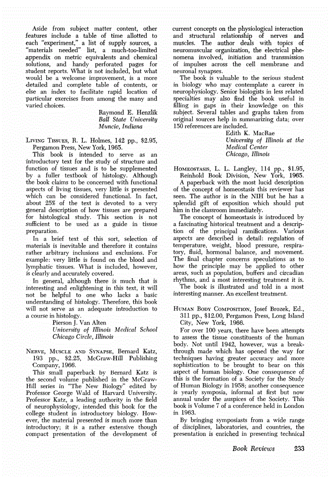 First page of Review: <italic>Living Tissues</italic>, by R. L. Holmes