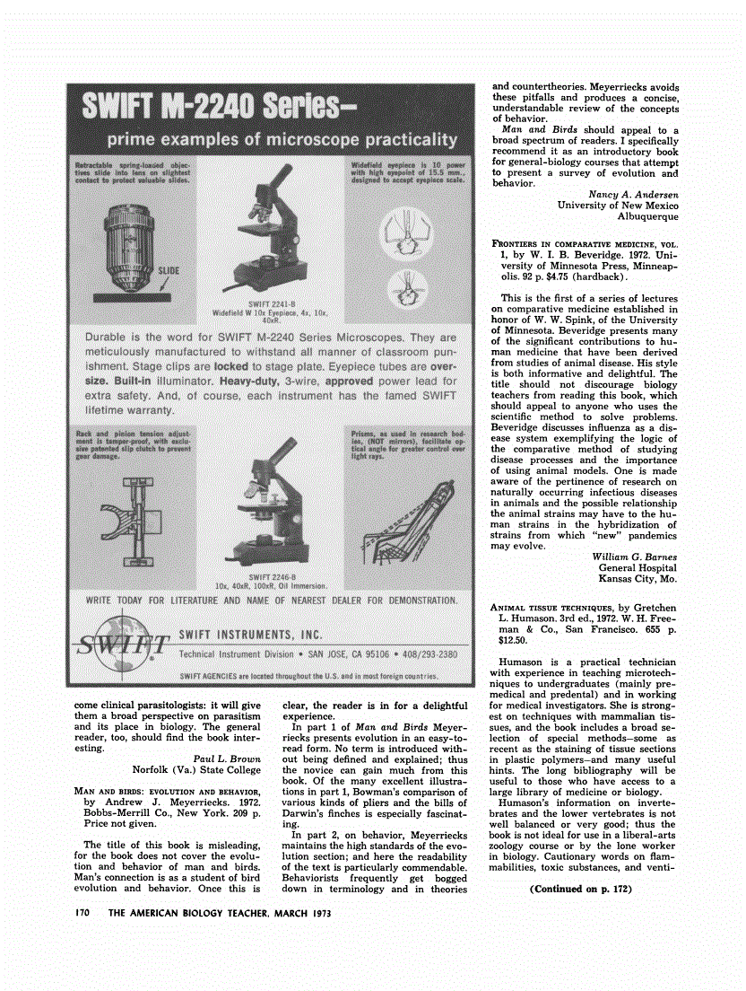First page of Review: <italic>Frontiers in Comparative Medicine, Vol. 1</italic>, by W. I. B. Beveridge