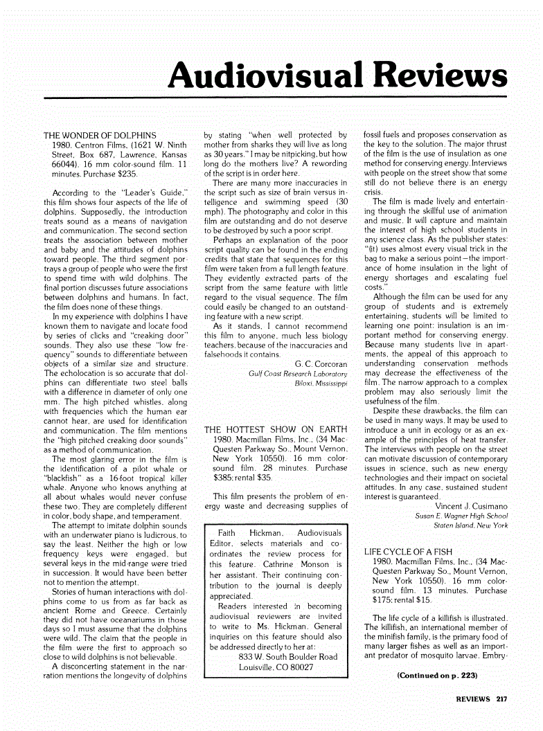 First page of Review: <italic>Life Cycle of a Fish</italic>