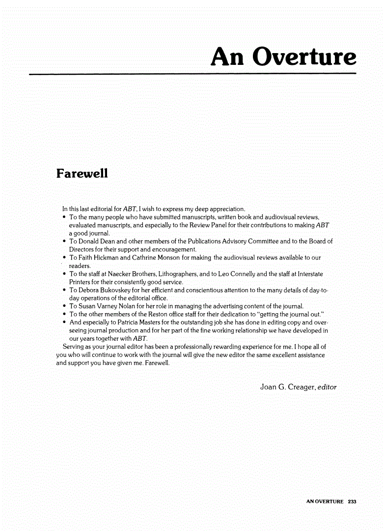 First page of Farewell