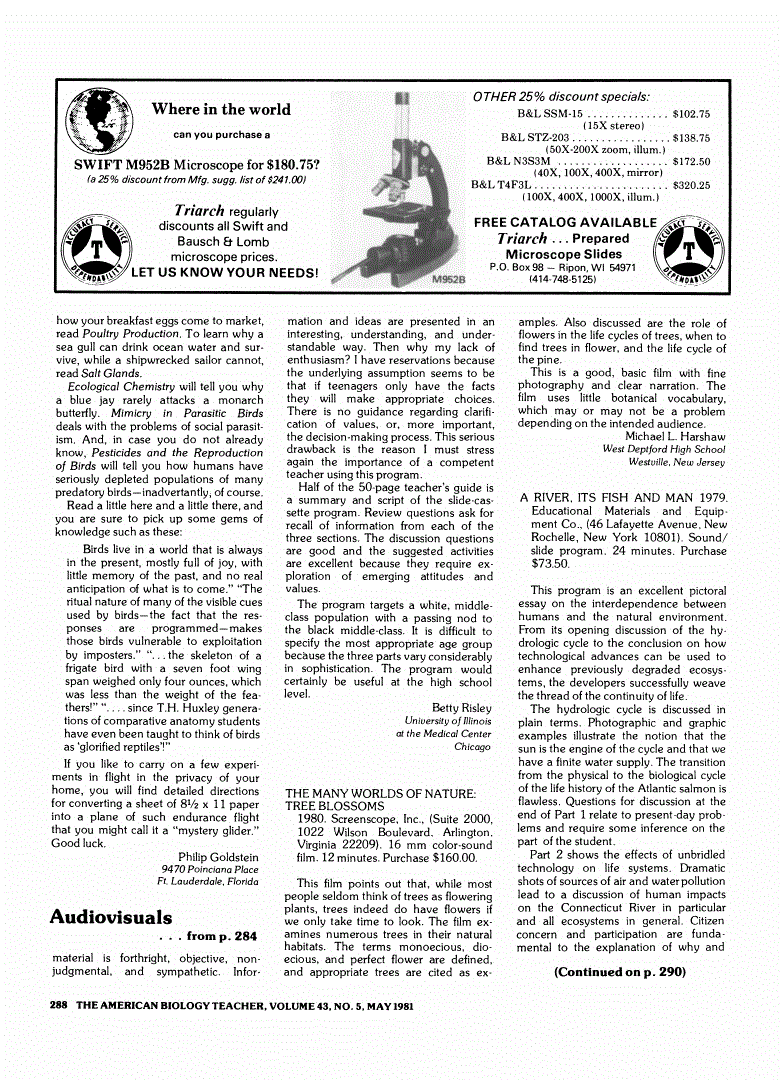 First page of Review: <italic>The Many Worlds of Nature: Tree Blossoms</italic>
