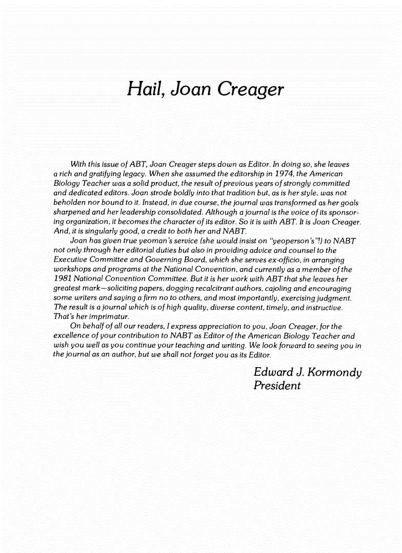 First page of Hail, Joan Creager