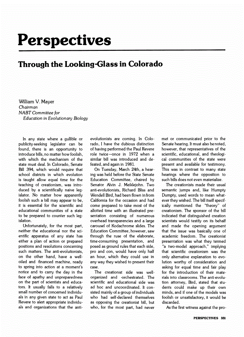 First page of Through the Looking-Glass in Colorado