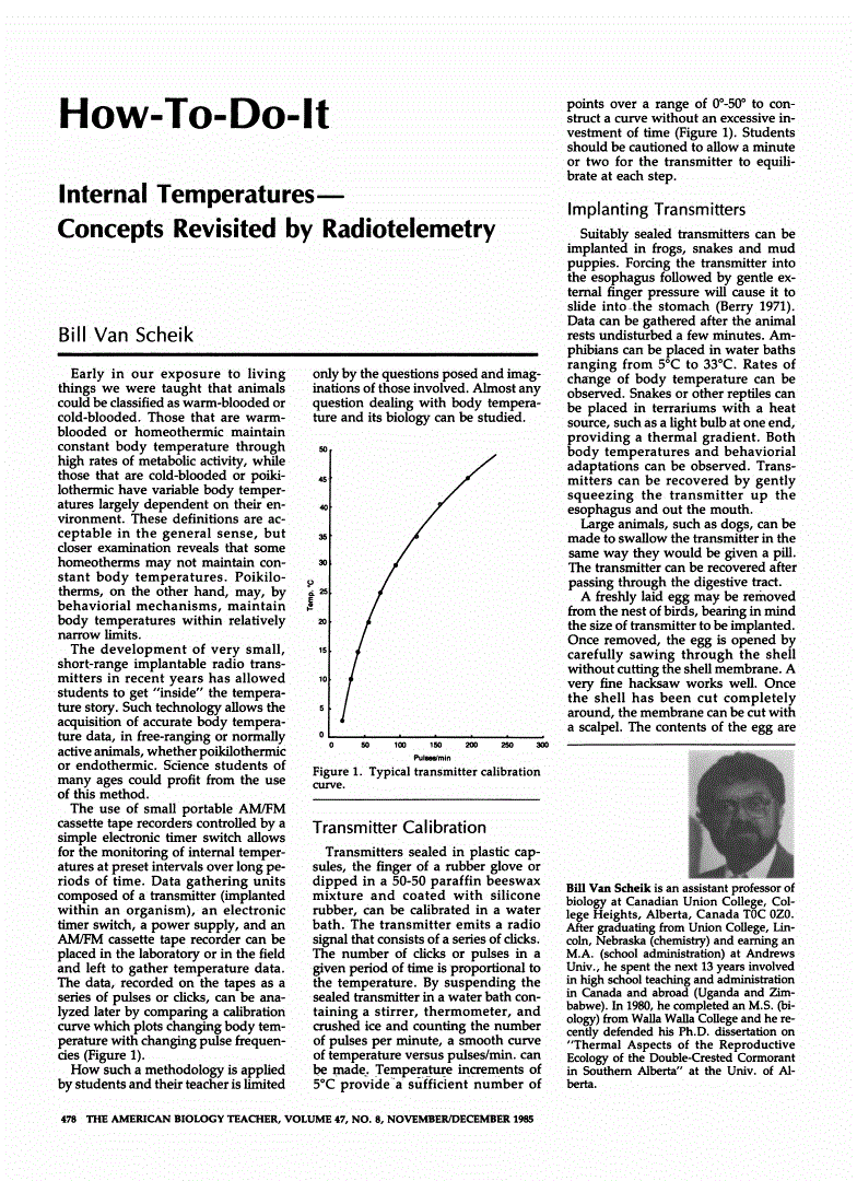 First page of Internal Temperatures: Concepts Revisited by Radiotelemetry