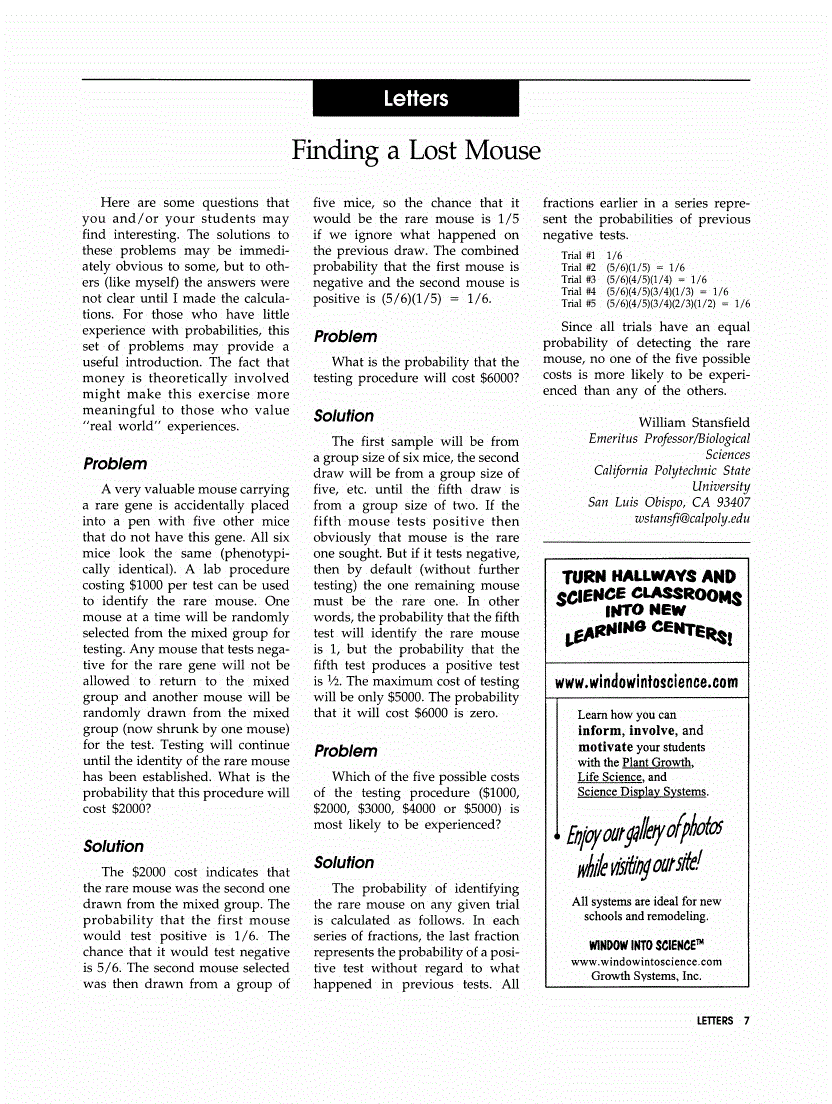 First page of Finding a Lost Mouse