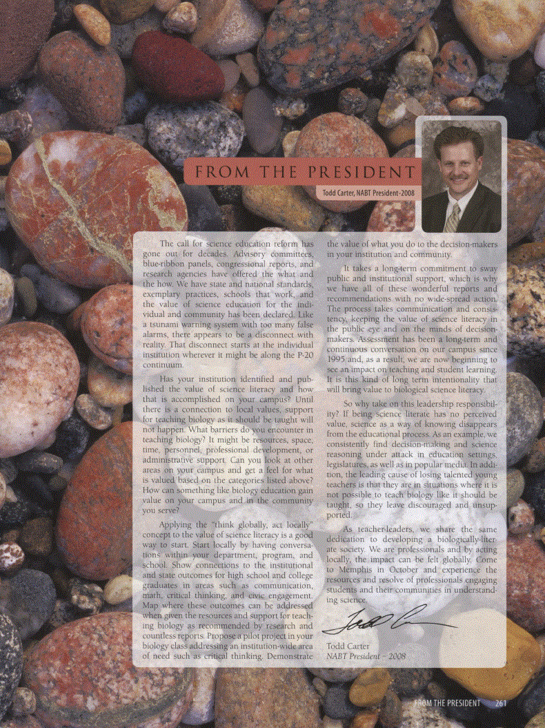 First page of From the President