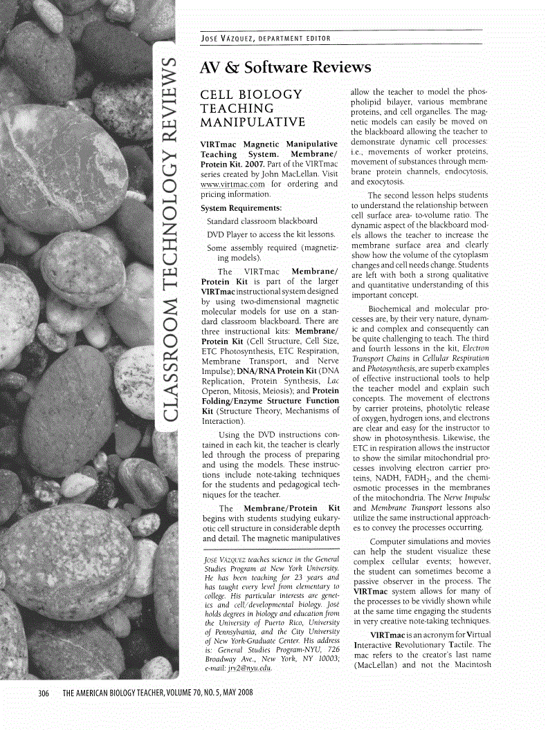First page of Cell Biology Teaching Manipulative