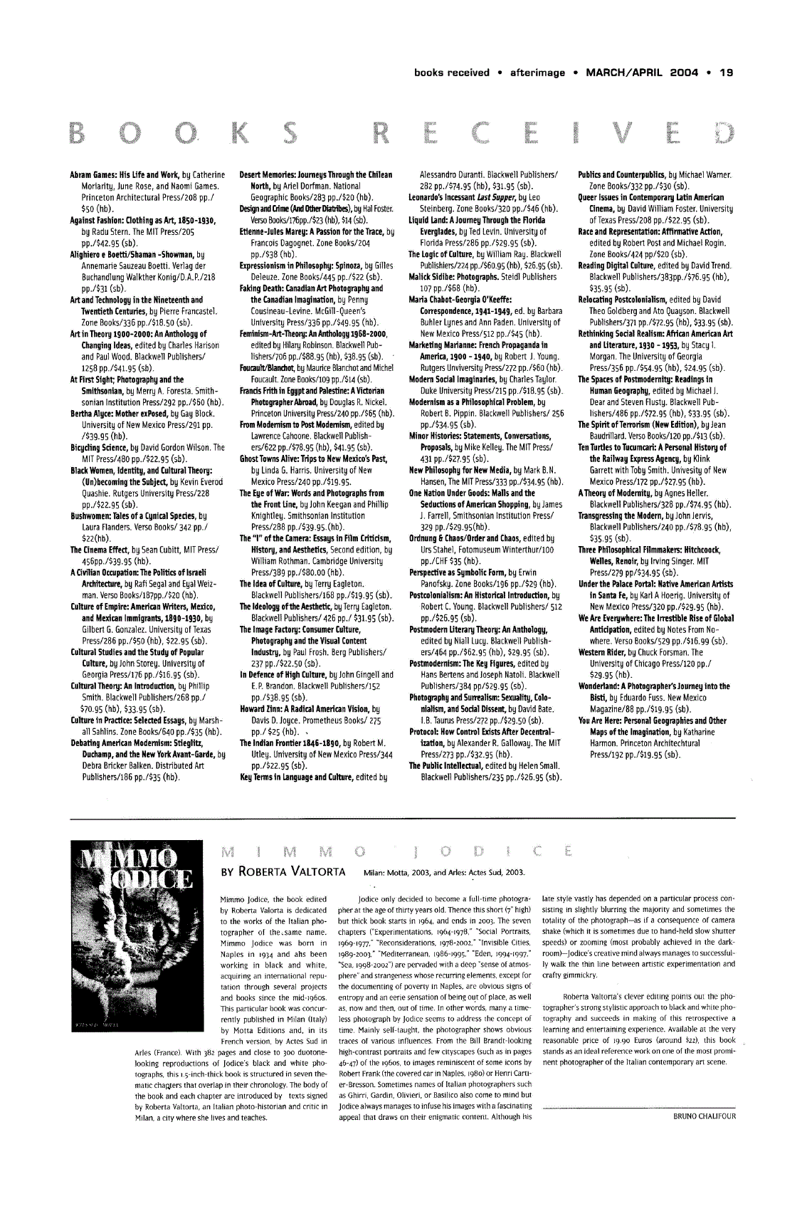 First page of Books Received