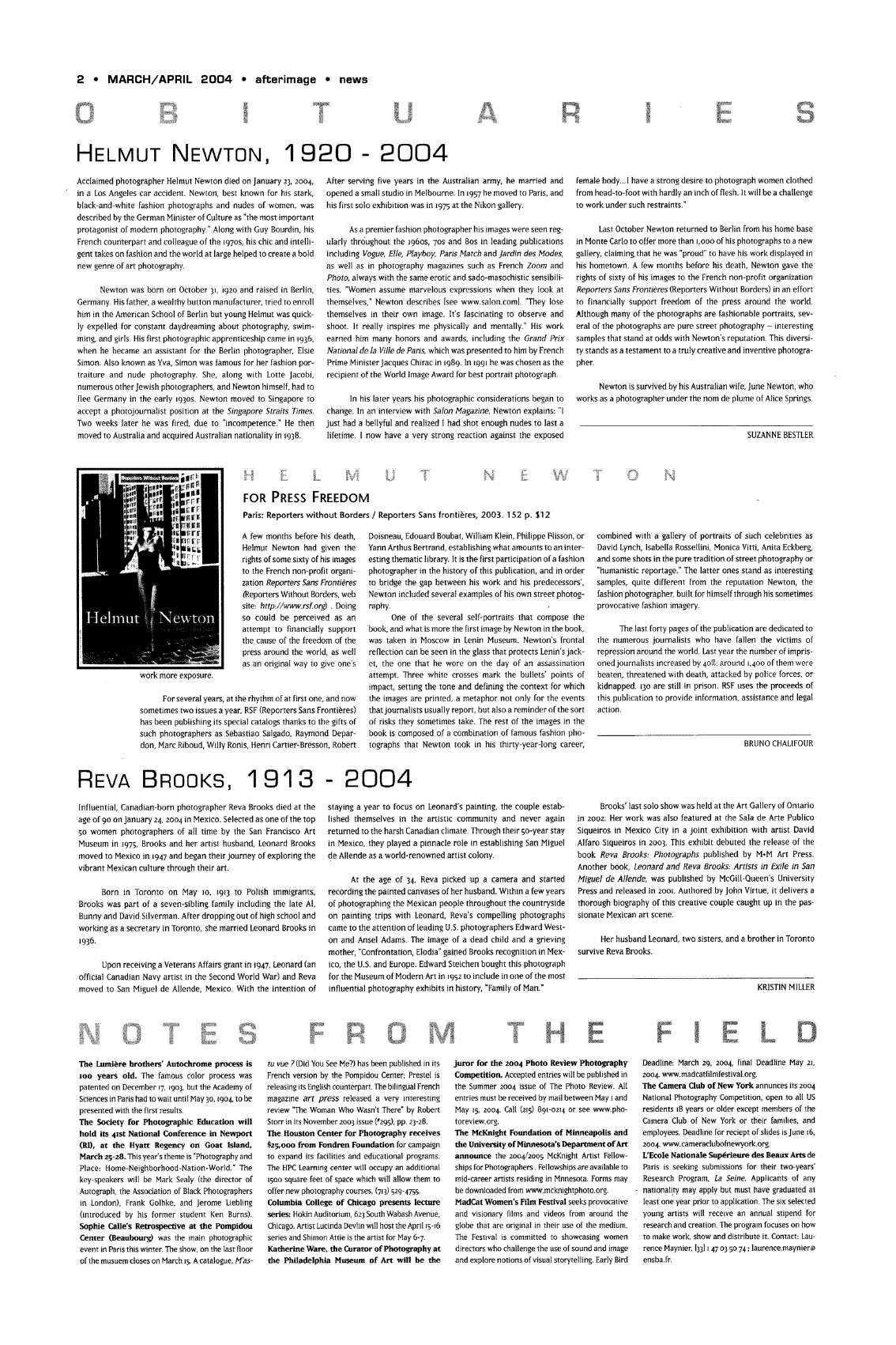 First page of Notes from the Field