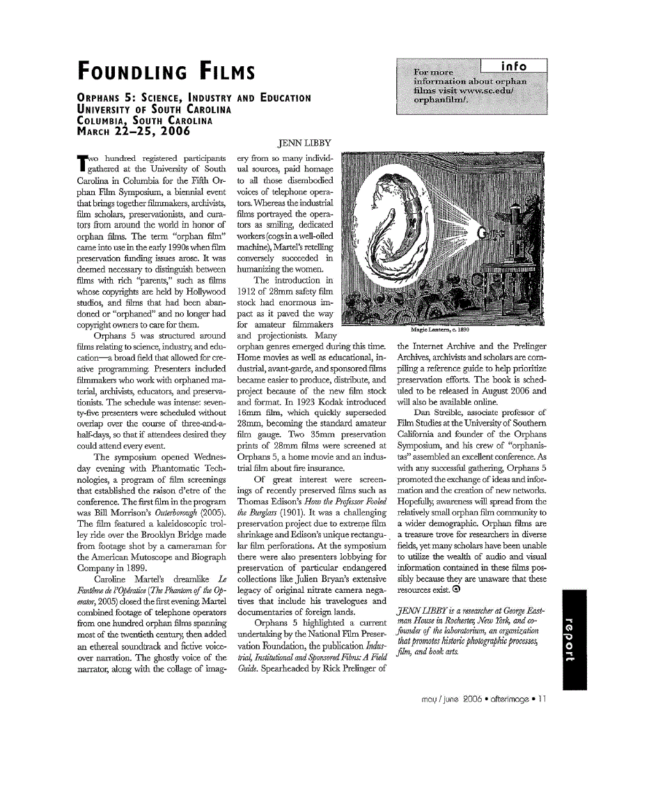 First page of Foundling Films