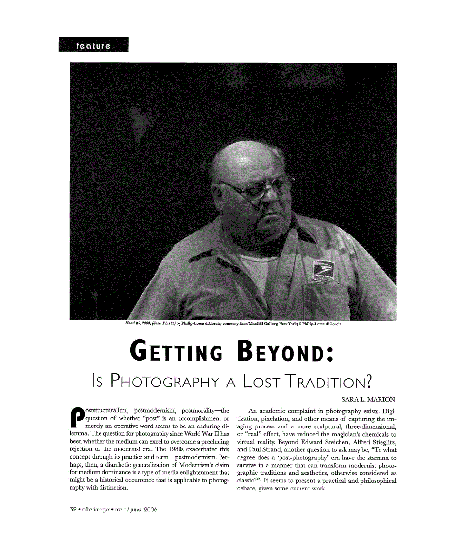 First page of Getting Beyond<subtitle>Is Photography a Lost Tradition?</subtitle>