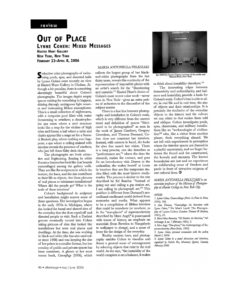 First page of Out of Place