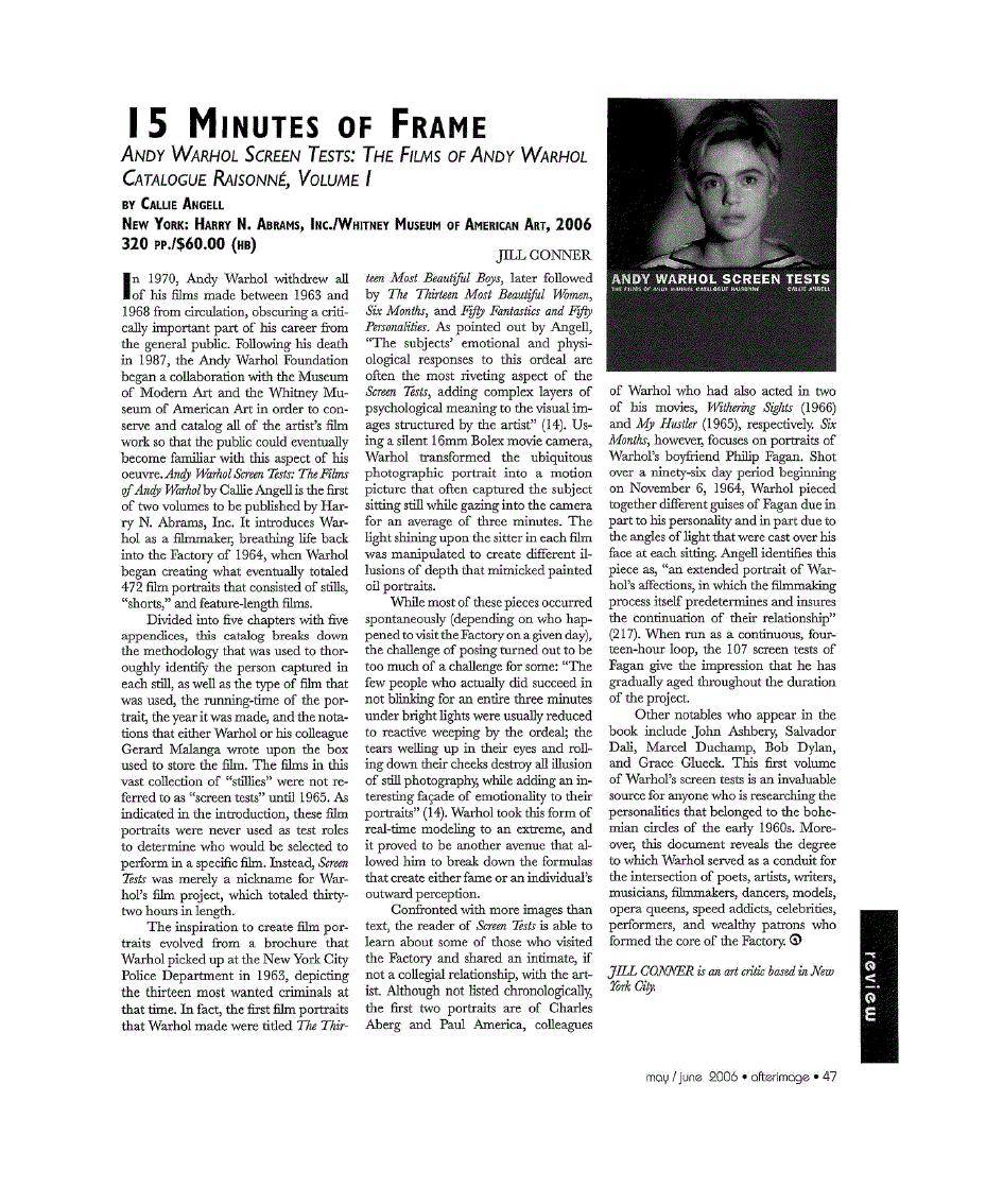 First page of 15 Minutes of Frame