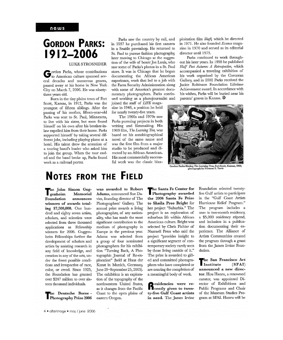 First page of Notes from the Field