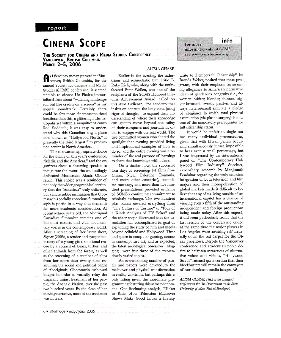 First page of Cinema Scope