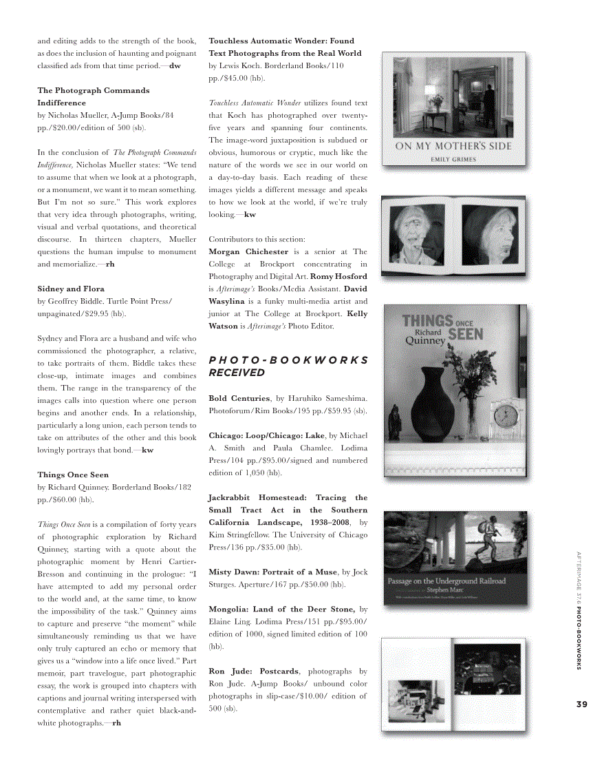 First page of Review: Things Once Seen, by Richard Quinney