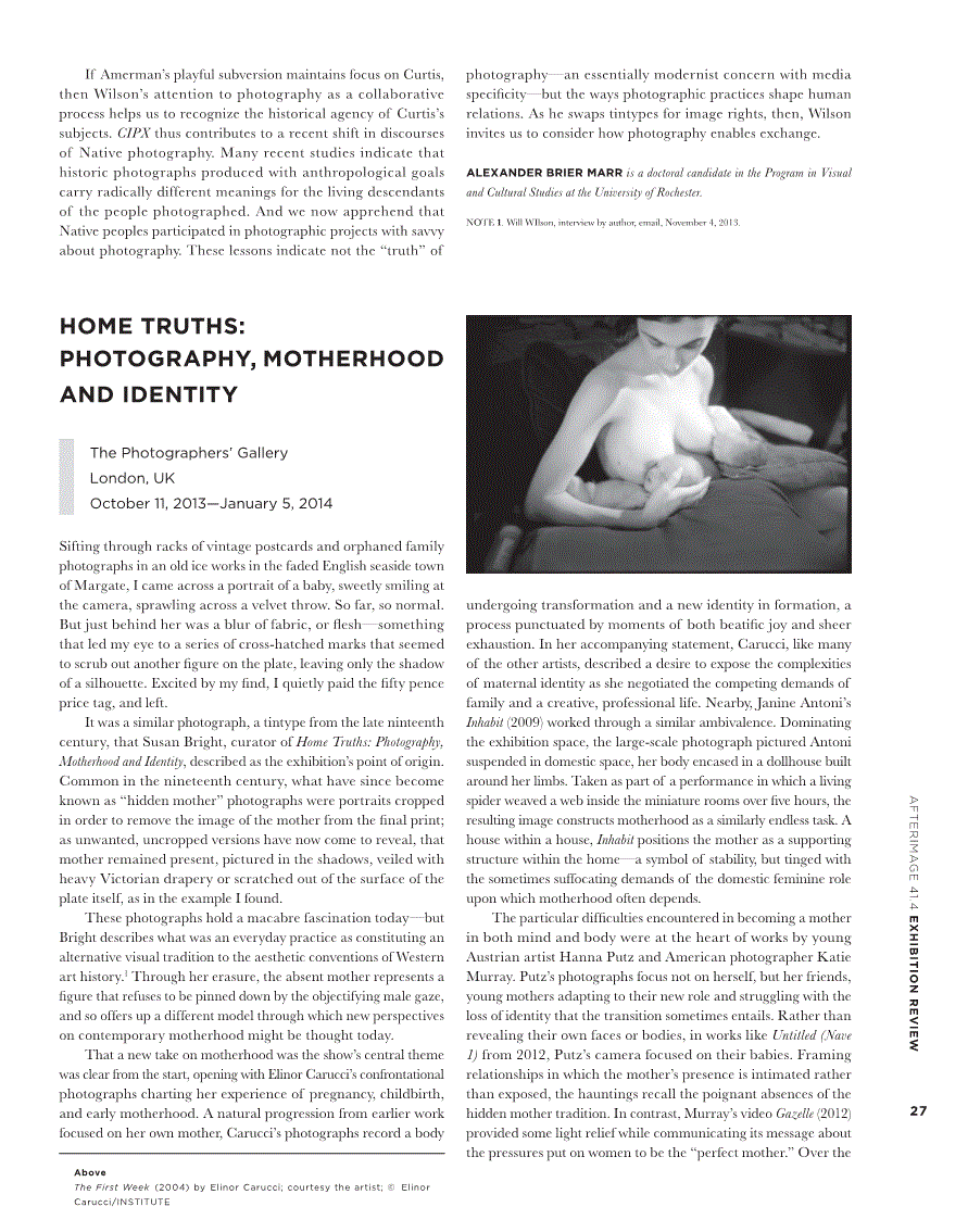 First page of Home Truths: Photography, Motherhood and Identity