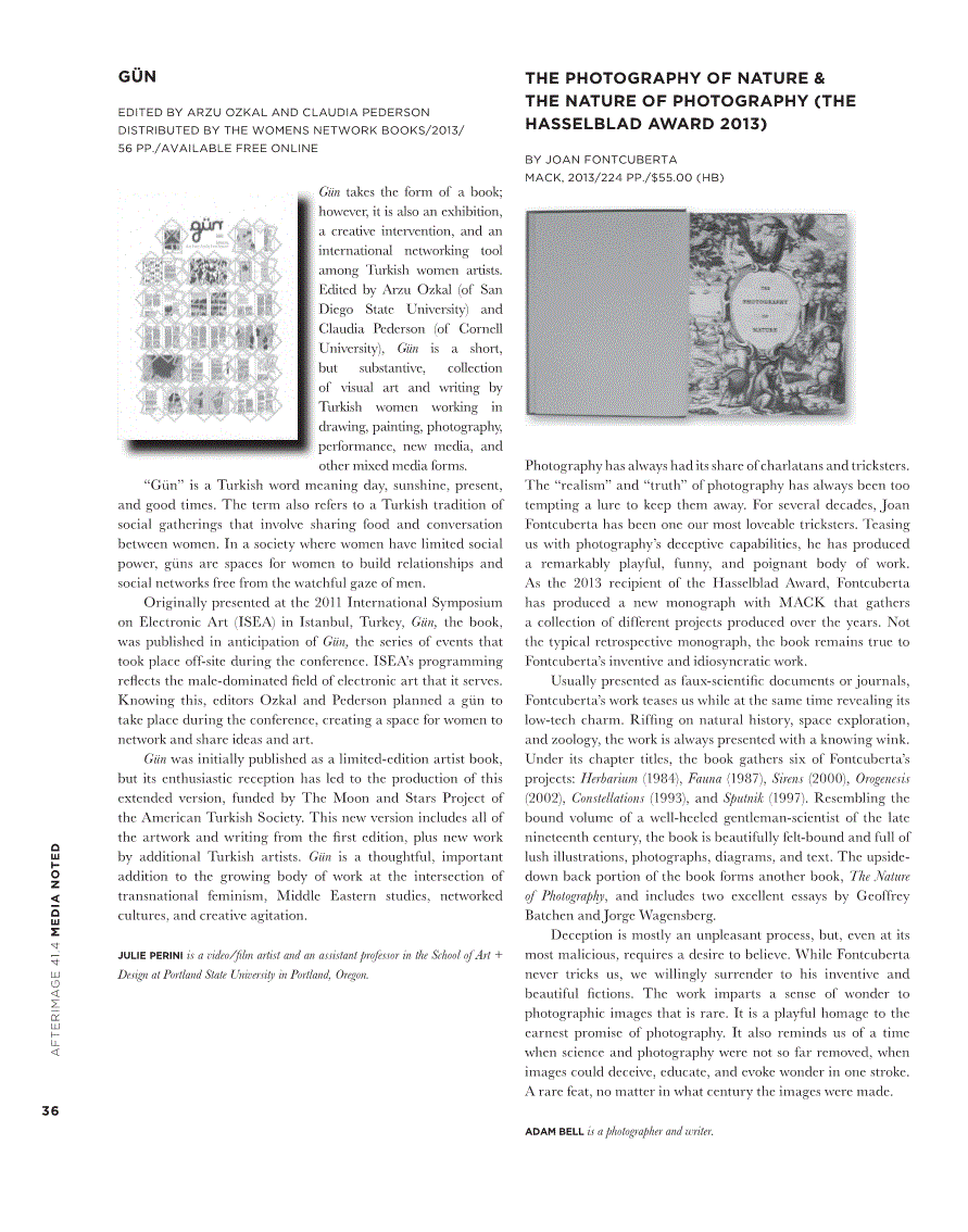 First page of Review: Gün, edited by Arzu Ozk al and Claudia Pederson