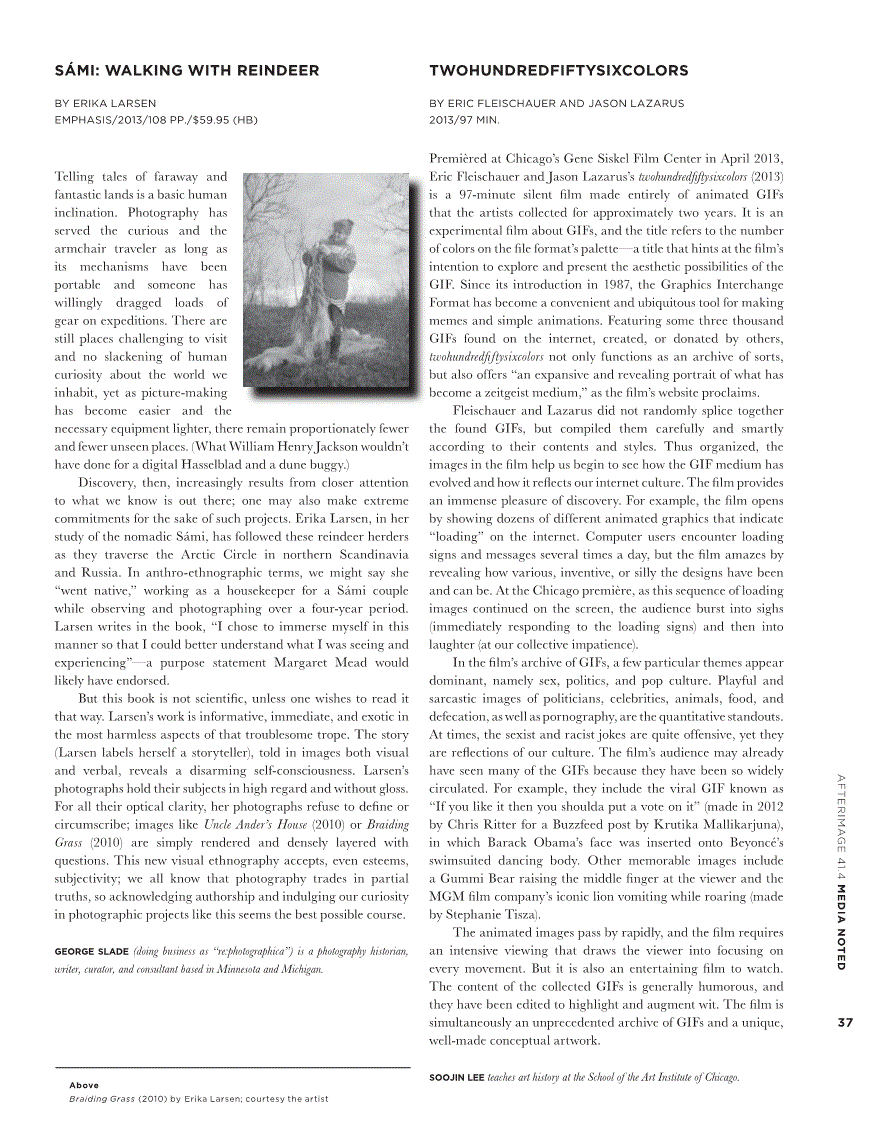 First page of Review: Sámi: Walking With Reindeer, by Erika Larsen