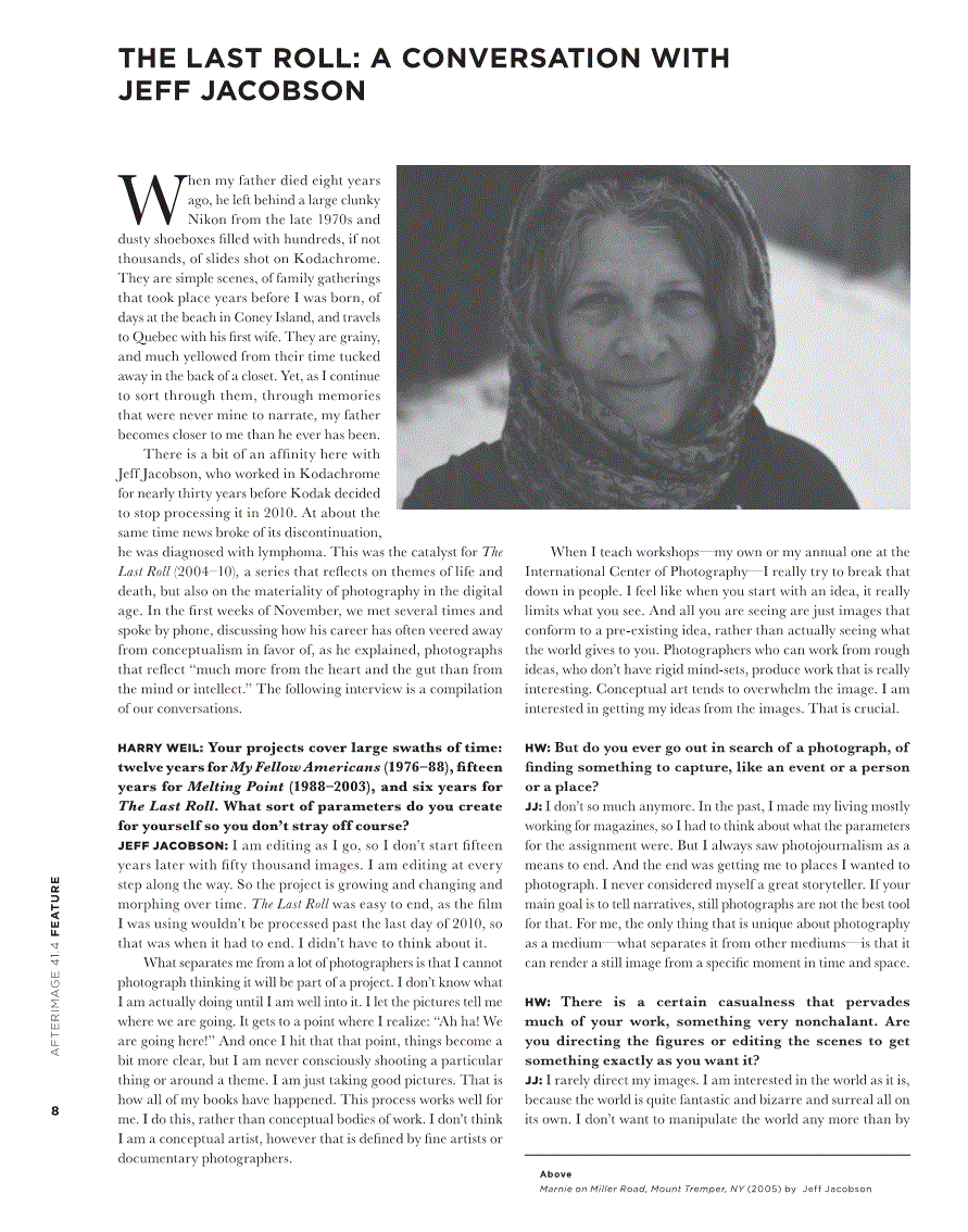 First page of The Last Roll: A Conversation with Jeff Jacobson