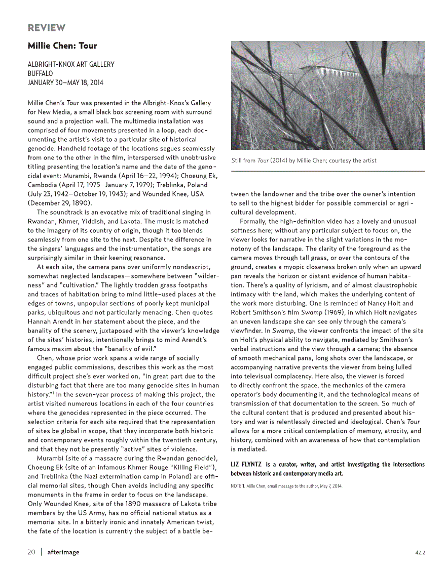 First page of Review: Millie Chen: Tour