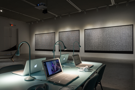 Installation view of Contingent Systems (2021) at Illingworth Kerr Gallery; courtesy Illingworth Kerr Gallery, Alberta University of the Arts; photograph by Chelsea Yang-Smith.
