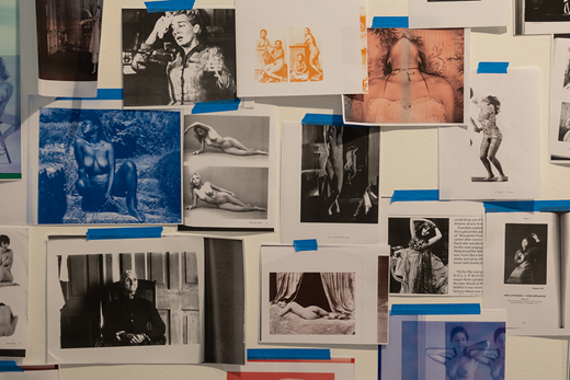 Installation view of Re-Pose (2022) by Tarrah Krajnak at REDCAT, Los Angeles; photograph by Angel Origgi.