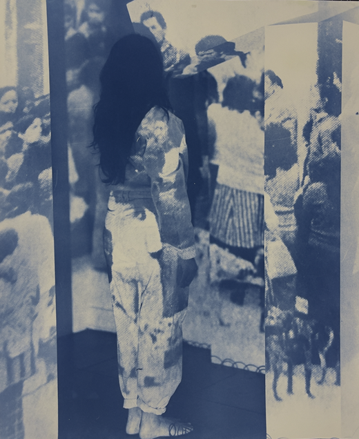 1979 Contact Negatives: Self Portrait (Turned) as Crowd, 1979 Lima, Peru/2019 Los Angeles, CA (2019) by Tarrah Krajnak.