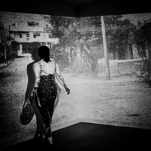 1979 Contact Negatives: Self Portrait as Walking Woman with Bag, 1979 Lima, Peru/2019 Los Angeles, CA (2019) by Tarrah Krajnak.