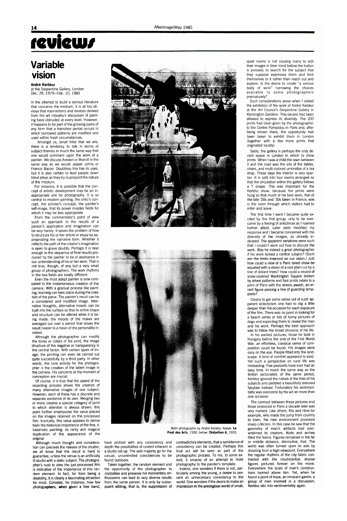First page of Variable vision