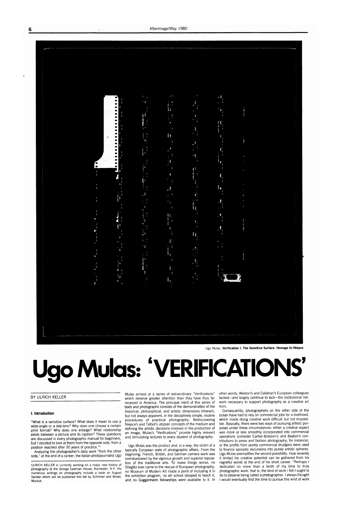 First page of Ugo Mulas<subtitle>‘Verifications’</subtitle>