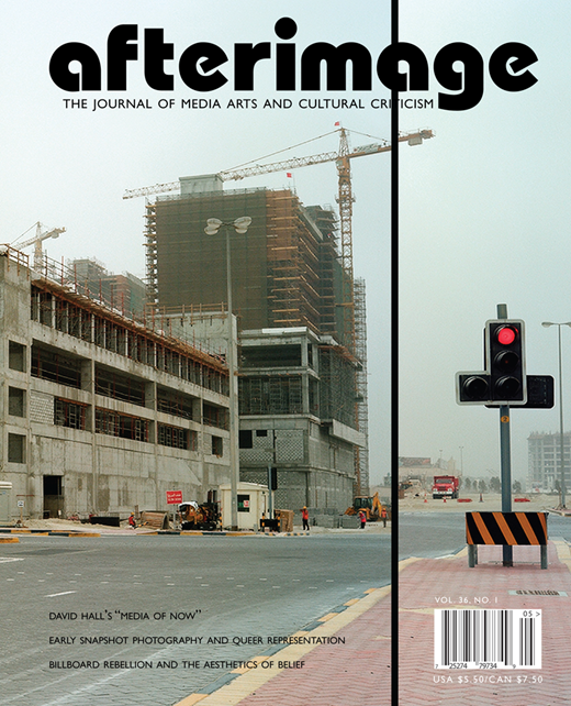 Afterimage Cover Image for Volume 36, Issue 1