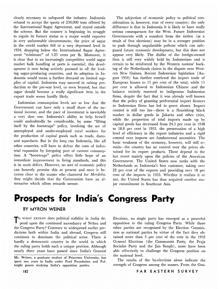 First page of Prospects for India's Congress Party