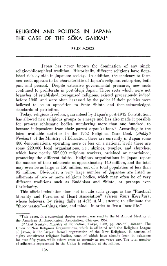 First page of  Religion and Politics in Japan: The Case of the Sōka Gakkai