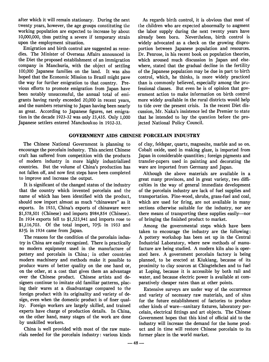 First page of Government Aids Chinese Porcelain Industry