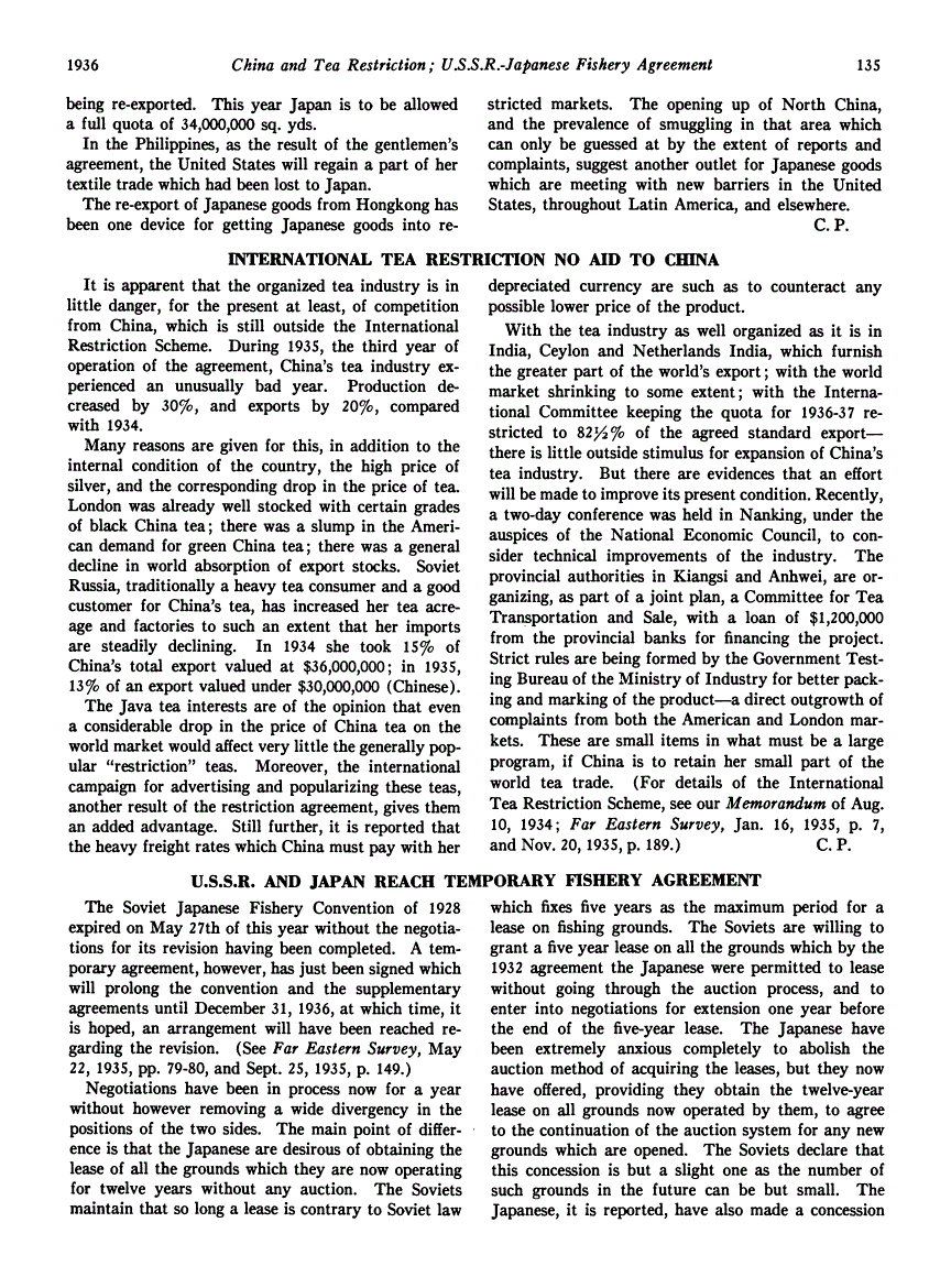 First page of U.S.S.R. and Japan Reach Temporary Fishery Agreement
