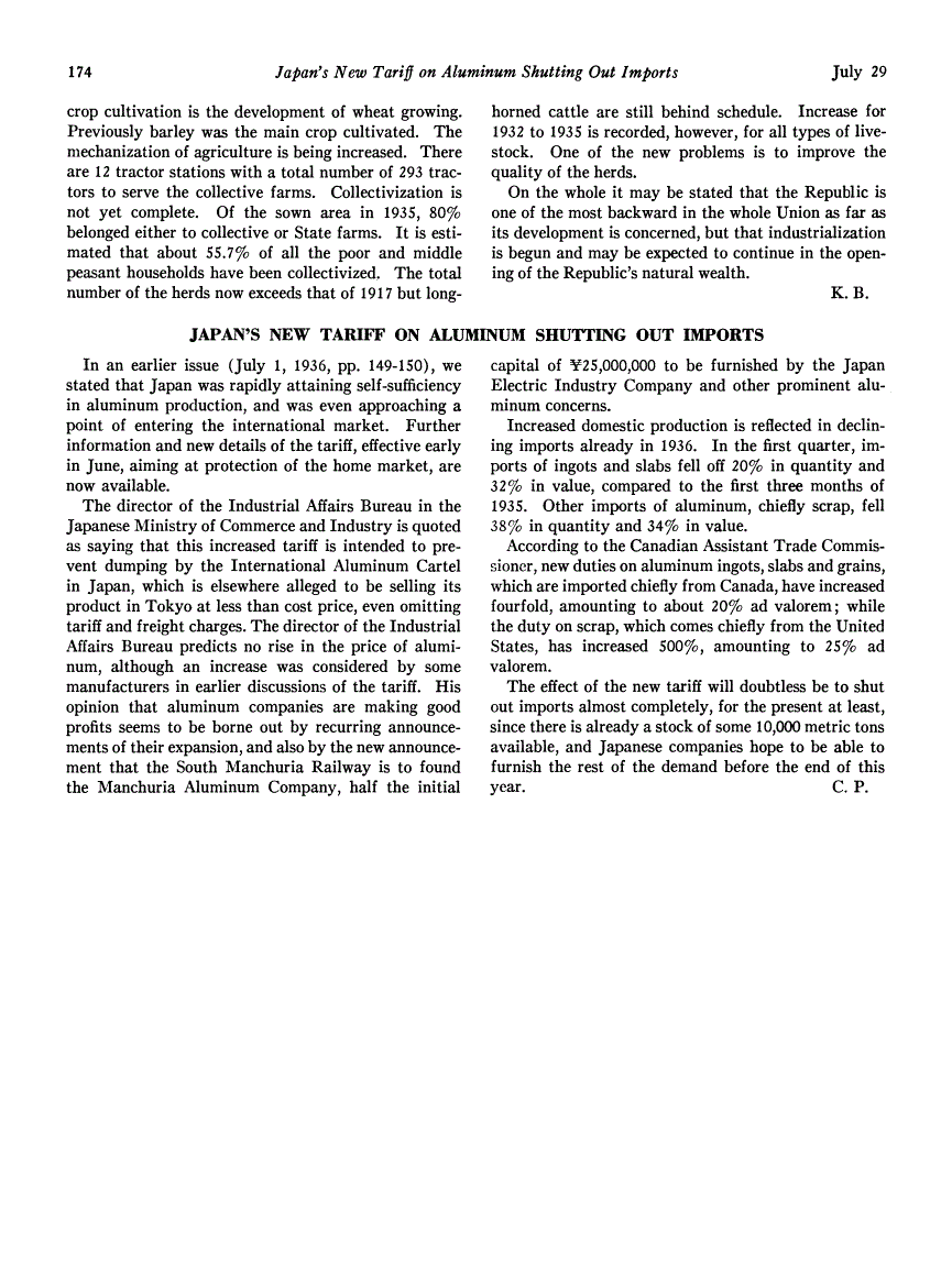 First page of Japan's New Tariff on Aluminum Shutting Out Imports
