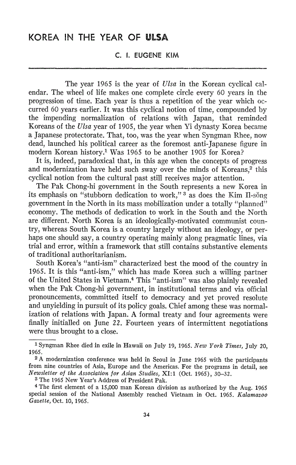 First page of Korea in the Year of Ulsa
