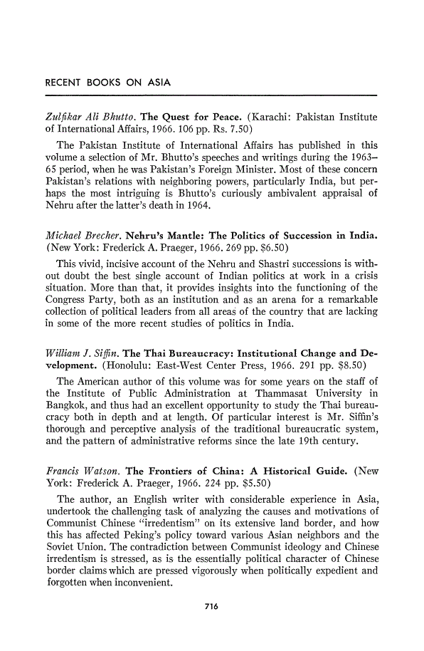 First page of Recent Books on Asia