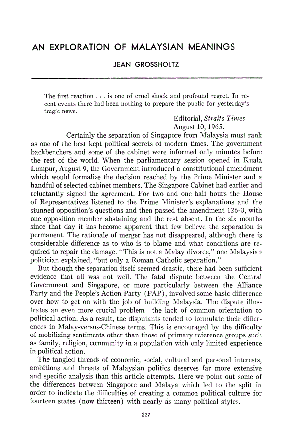 First page of An Exploration of Malaysian Meanings