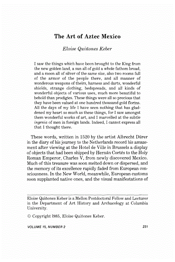 The Art of Aztec Mexico Aztlán University of California Press