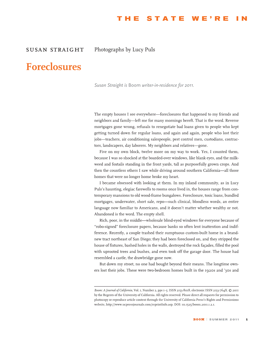 First page of Foreclosures