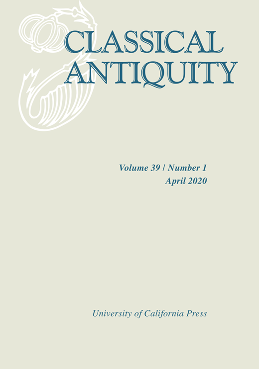 Classical Antiquity Cover Image for Volume 39, Issue 1