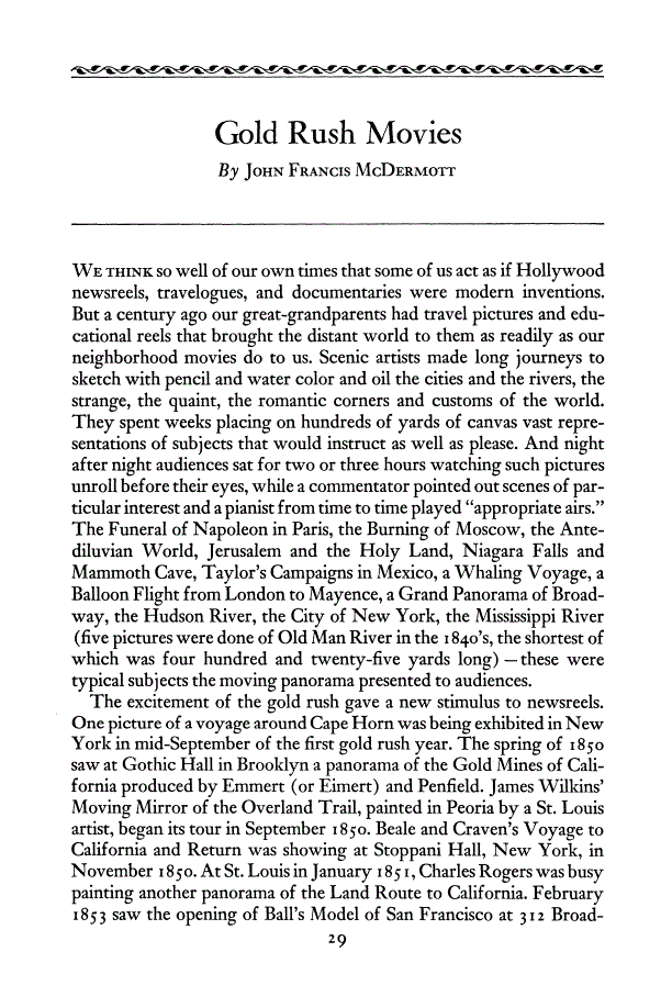 First page of Gold Rush Movies